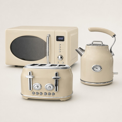 Cream retro kitchen - kitchen, bundle