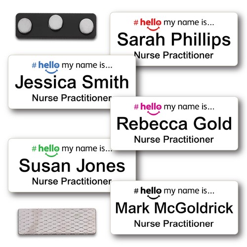 Hello name badge tag - my,