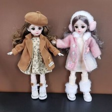 30cm Doll Clothes 1/6 BJD Doll Outfit Set Pretty Dress Hat Winter Coat Girl Toys