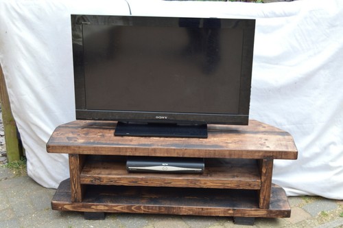 Corner rustic pine unit - tv,
