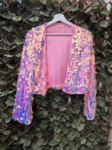 Pink holographic sequin - holographic,