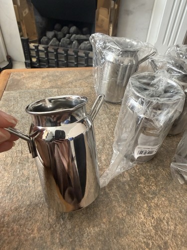 Stainless steel milk jug - steel,