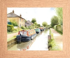 GRAND UNION CANAL BOAT BARGE NARROWBOAT FRAMED PRINT PICTURE 3 FRAME COLOURS 942