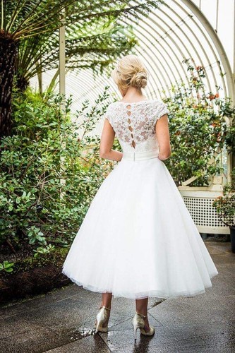 Lace tulle tea length - tea,