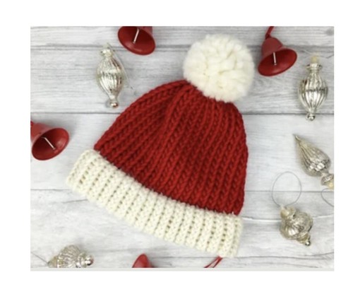 Knitted red santa - red, baby