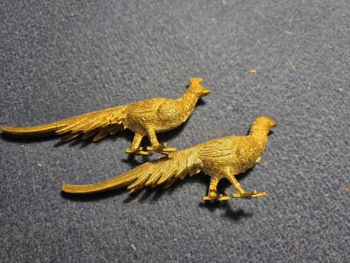 Vintage brass pheasant bird - vintage,