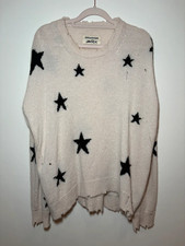 Zadig & Voltaire “Markus Stars” Cashmere Sweater – Cream with Black Stars