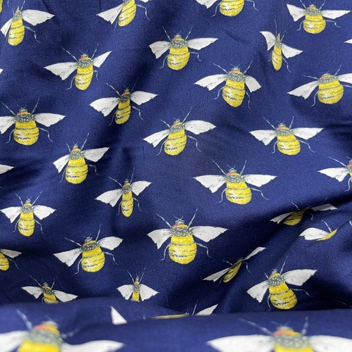 Bumble bee poplin cotton rose - bee,