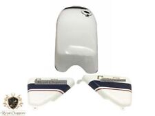 FIT FOR NORTON COMMANDO ROADSTER WHITE PAINTED PETROL TANK WITH 850 SIDE PANEL
