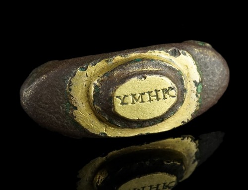Roman gilt bronze ring - roman,