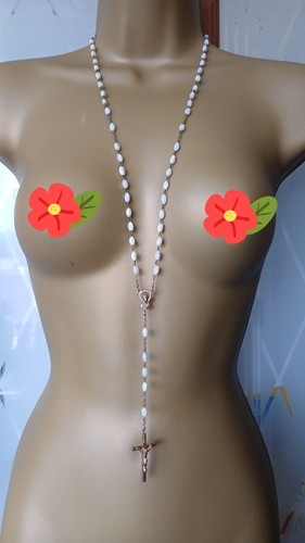Mother pearl rosary beads - rosary,