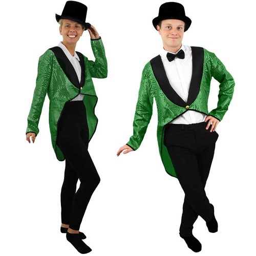 Green sequin tailcoat - sequin, dance