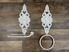 COMBO - 1 Toilet paper Holder AND 1 Towel Ring - Victorian Shabby Chic Bathroom