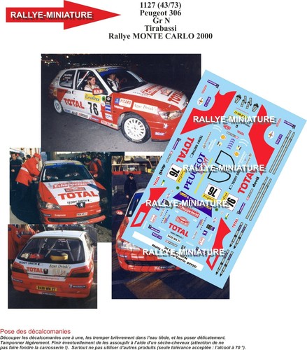 Decals ref 1127 peugeot - 1/43,