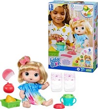 Baby Alive Fruity Sips Blonde Hair Doll & Accessories Set Pretend Juicer New Toy