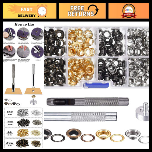 200 metal eyelets - grommet, kit