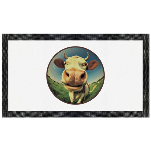Smiling cow pet feeding mat - 'smiling, cow'