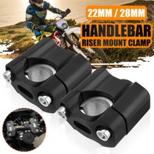 7/8'' 22mm to 28mm Black Motorcycle Handlebar Bar Riser Mount Clamp   *