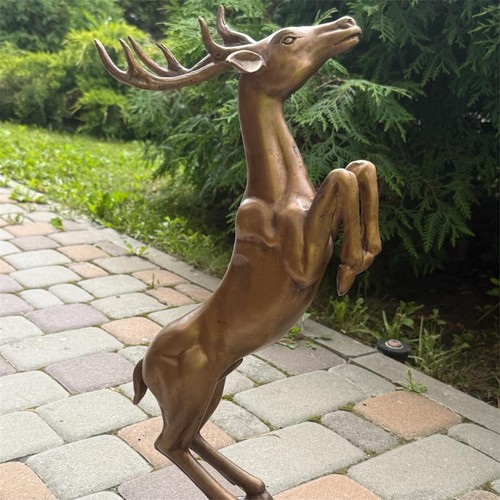 Bronze sculpture gazelle deer - sculpture,