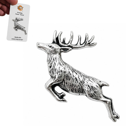 Stag pin badge pewter deer - stag,