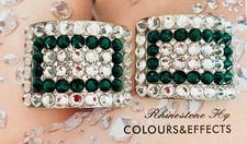 Irish Dance Heavy Shoe Buckles Sale! Clear and emerald green