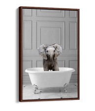BABY ELEPHANT IN BATHTUB PANEL