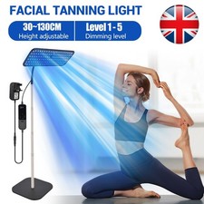 50W Tanning Lamps with Retractable Base, Portable Blue Light Solarium for Home