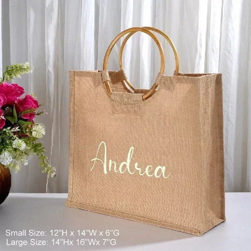 Personalized burlap tote - burlap,