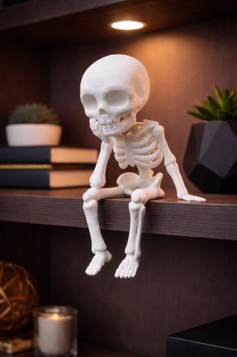 Thinking skeleton edge sitter - thinking,
