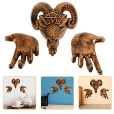  Wall Mounted Goat Skull Hand Sculpture Hands Halloween Decorations