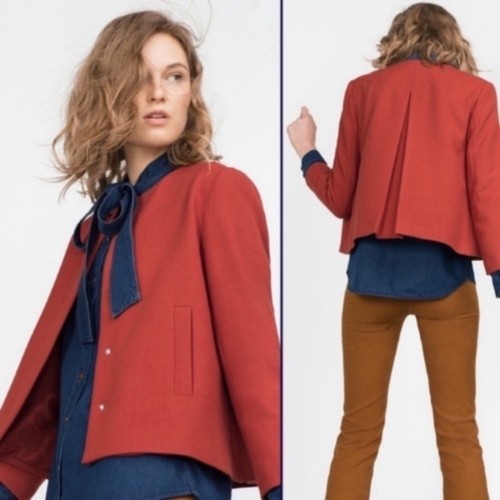 Zara back kick pleat blazer - pleat,