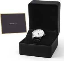 Watch Storage PU Leather Box Movable Inner Pad Flip Elegant Design Black NEW