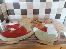 Vintage Mamas and Papas Padded Velour Girl and Boy Squirrel Nursery Wall Hanging