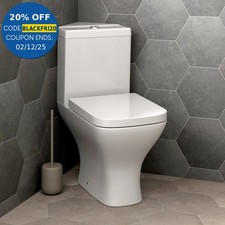 Bathroom Corner Toilet Close Coupled Space Saving WC Pan Soft Close Seat Cistern