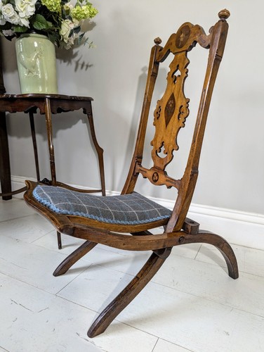 Walnut campaign steamer chair - campaign,