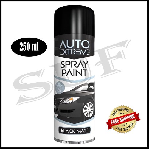 Black matt car spray - black,