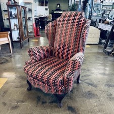 scroll arm Wingback Armchair