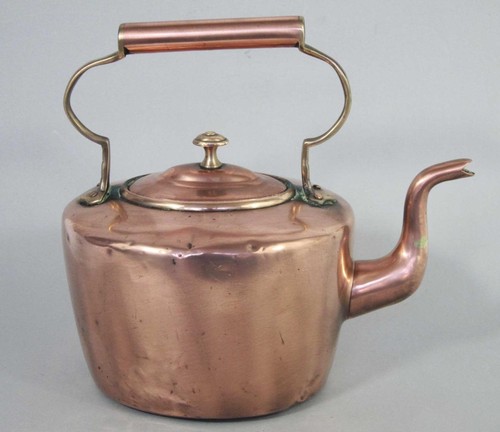 Antique pint copper kettle - copper,