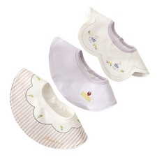 Infant Waterproof Mealtime Bibs Embroidered Pattern Baby Bibs Breathable Bibs