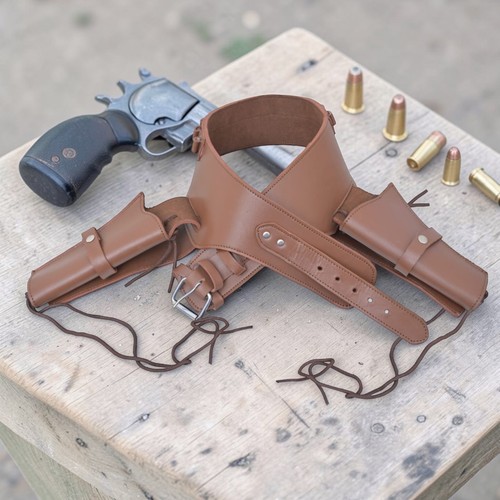 Cowboy western leather double - cowboy,