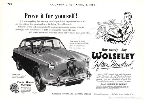 1958 wolseley 1500 half page - wolseley,