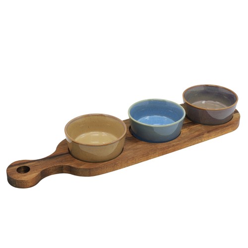 Snack dishes wood tray - 3, &