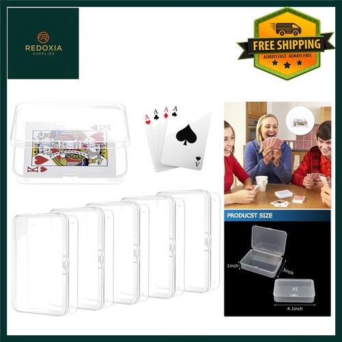 5pc clear playing card cases - 5pc,