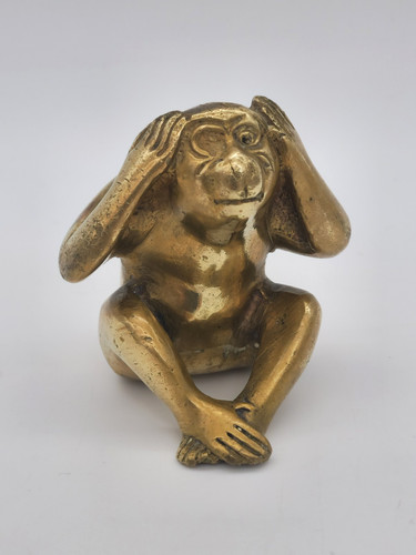 Vintage brass wise monkeys - brass,