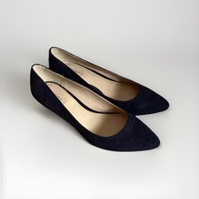 PROFILE Women's Low Cone Kitten Heels Ladies Slip On Court Shoes Navy UK 4 EUR37