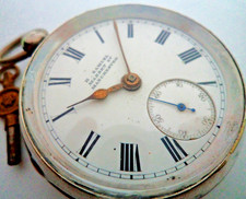 ANTIQUE VICTORIAN 1894 SOLID SILVER POCKET WATCH TWICE SIGNED BY H.SAMUEL