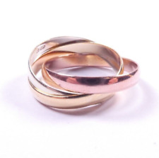 Gold ring 9 carat yellow rose white Russian wedding ring Trilogy Size  M