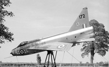 ex-226 OCU, Lightning F.1A, XM172 (8427M) at RAF Coltishall - Original B&W neg
