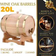 20L Oak Wooden Whiskey Barrel