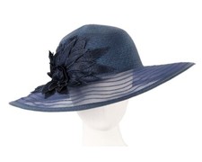 Navy wide brim spring racing